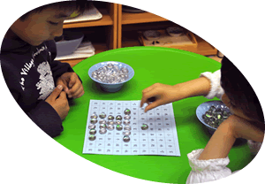 students enjoying a word game