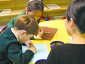 students playing the counting game